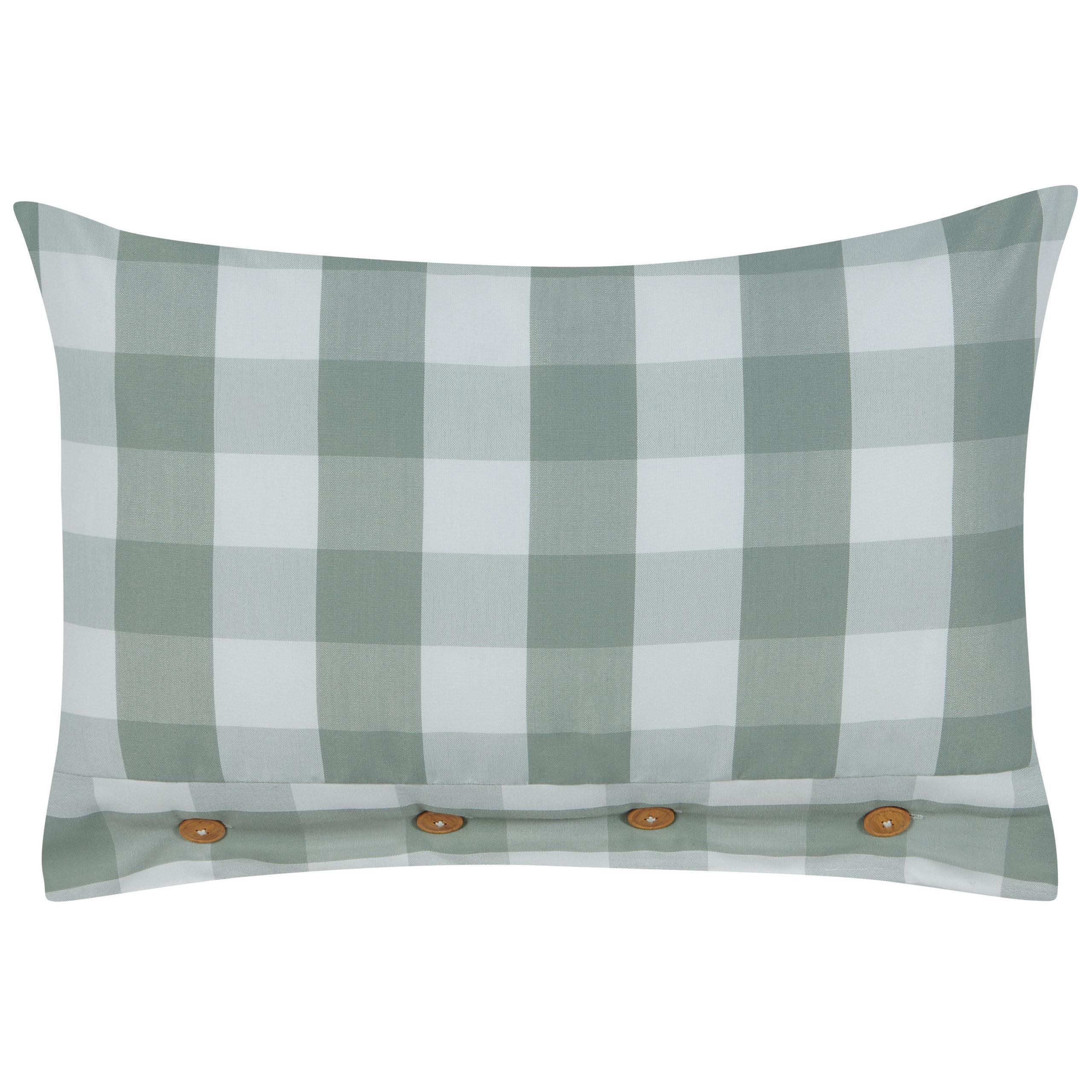 DEKOKISSEN Mintgrün 40/60 cm Tamnine - Weiß/Mintgrün, Textil (60/40cm) - Beliani