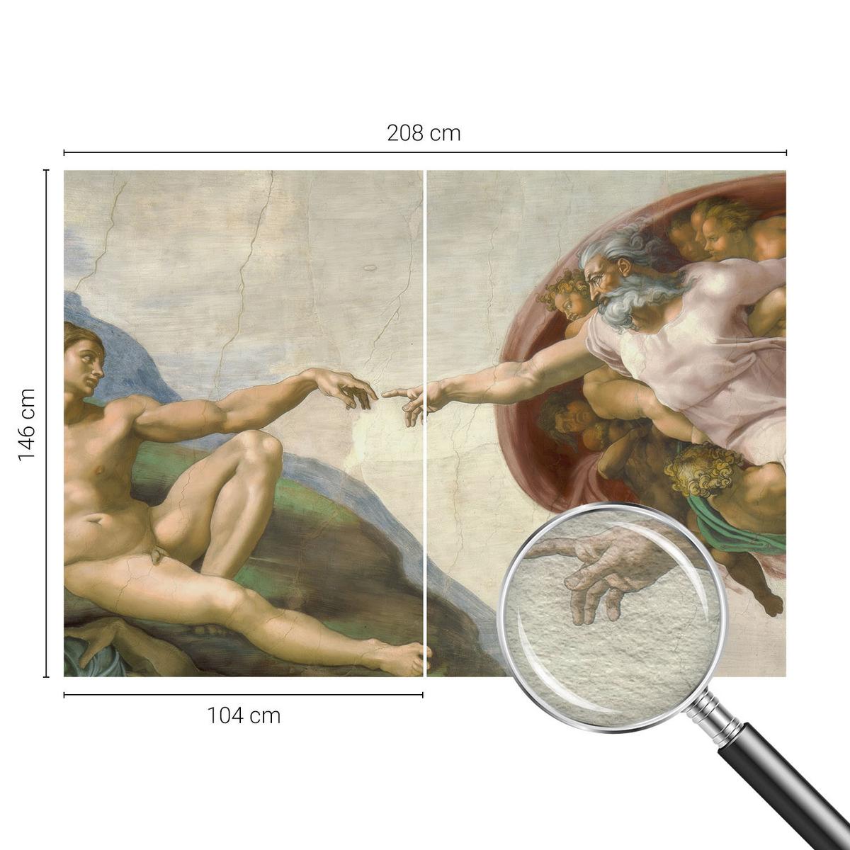 FOTOTAPETE 208x146 cm - Spiritueller Kontakt - Beige, Textil (208/146cm) - Wallfluent