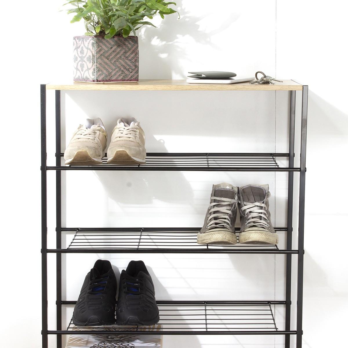 SCHUHREGAL 5-stufig 63/30/83 cm - Eschefarben, Holzwerkstoff (30/83/85cm) - Calicosy