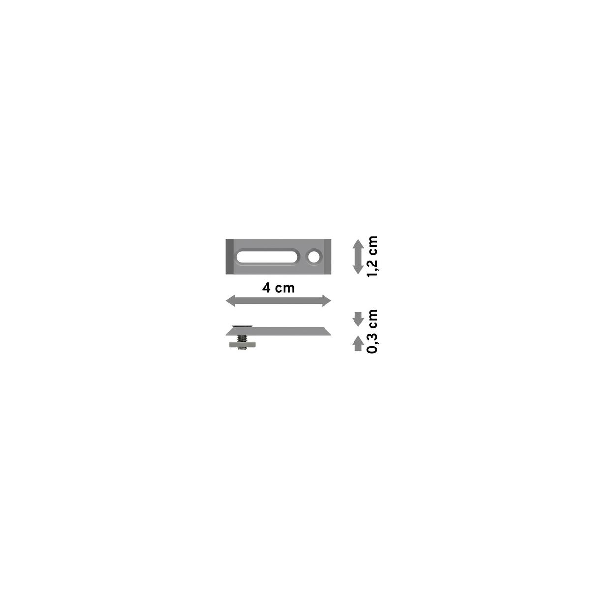 DECKENTRÄGER FÜR GARDINENSTANGEN INNENLAUF 14x35 mm, Smartline (Universal) 1-/2-läufig Langloch, Verzinkt, Packung 2 Stück - Silberfarben, Metall (4/0.5/1.2cm) - INTERDECO