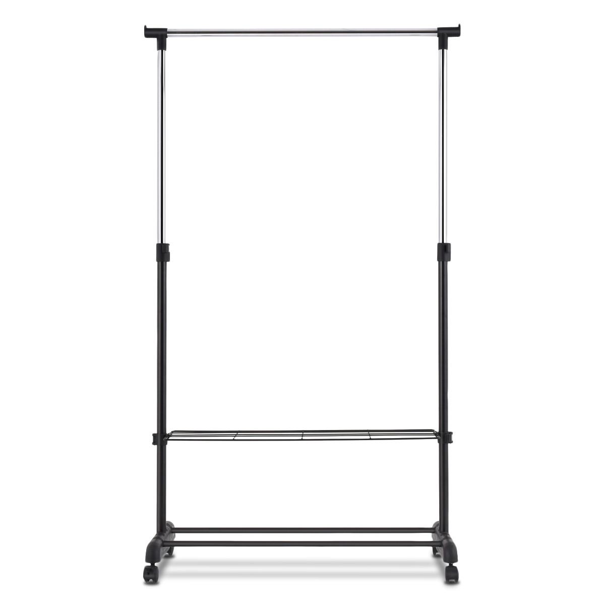 KLEIDERSTÄNDER 168cm Schwarz - Schwarz, Metall (82/168/42cm) - COSTWAY