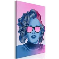 KUNSTDRUCK Blau 80/120 cm - Blau/Pink, Textil (80/120cm) - KUNSTLOFT
