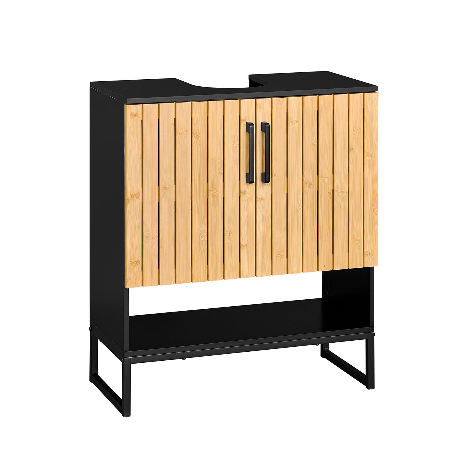 WASCHBECKENUNTERSCHRANK Schwarz - Schwarz, Holzwerkstoff (60/70/30cm) - SoBuy