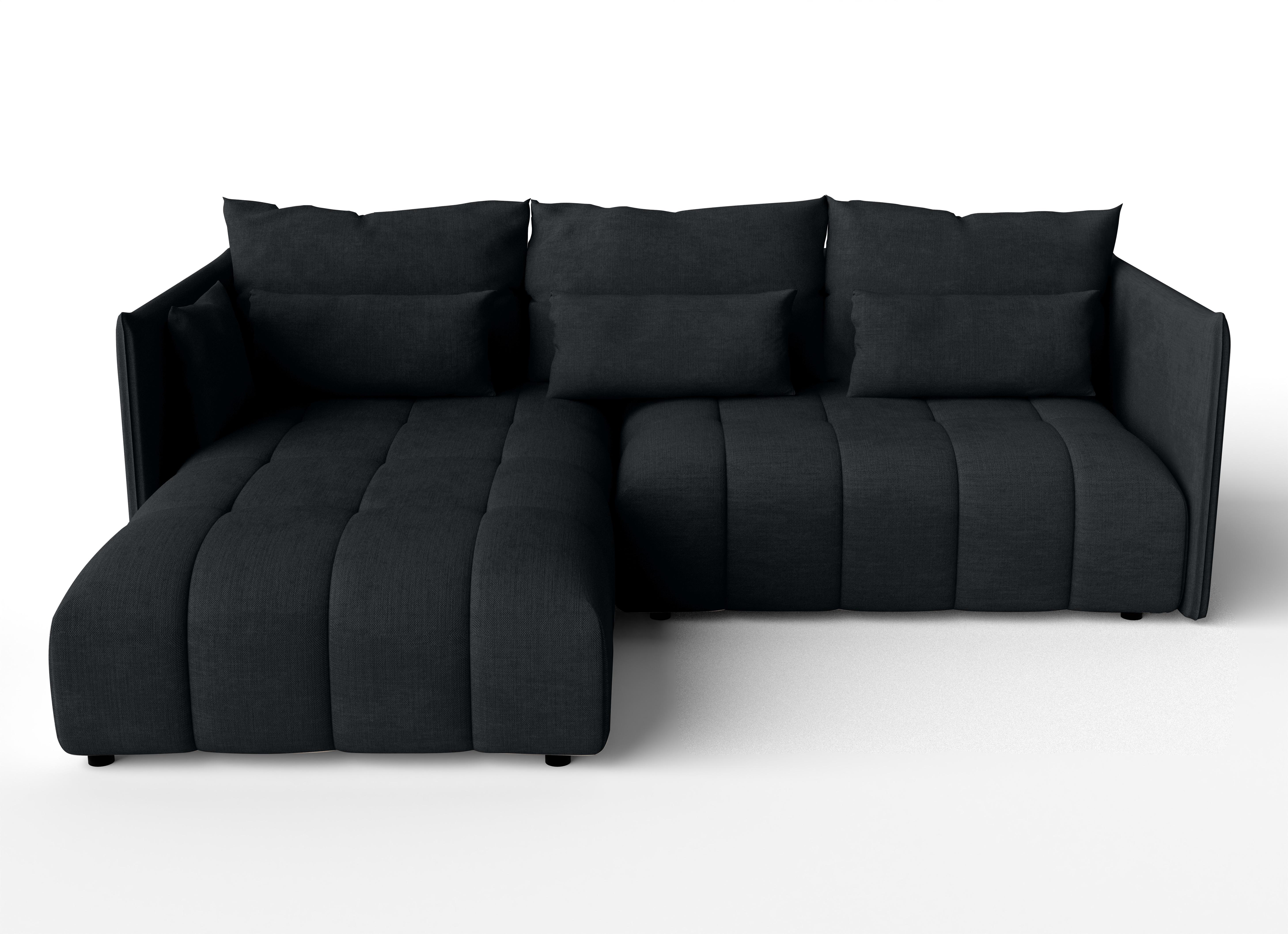 ECKSOFA L Form Gaziante Anthrazit 248/180/83 cm – mit Bettkasten - Schwarz, Kunststoff/Textil (248/180cm) - AX Living