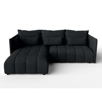 ECKSOFA L Form Gaziante Anthrazit 248/180/83 cm – mit Bettkasten - Schwarz, Kunststoff/Textil (248/180cm) - AX Living