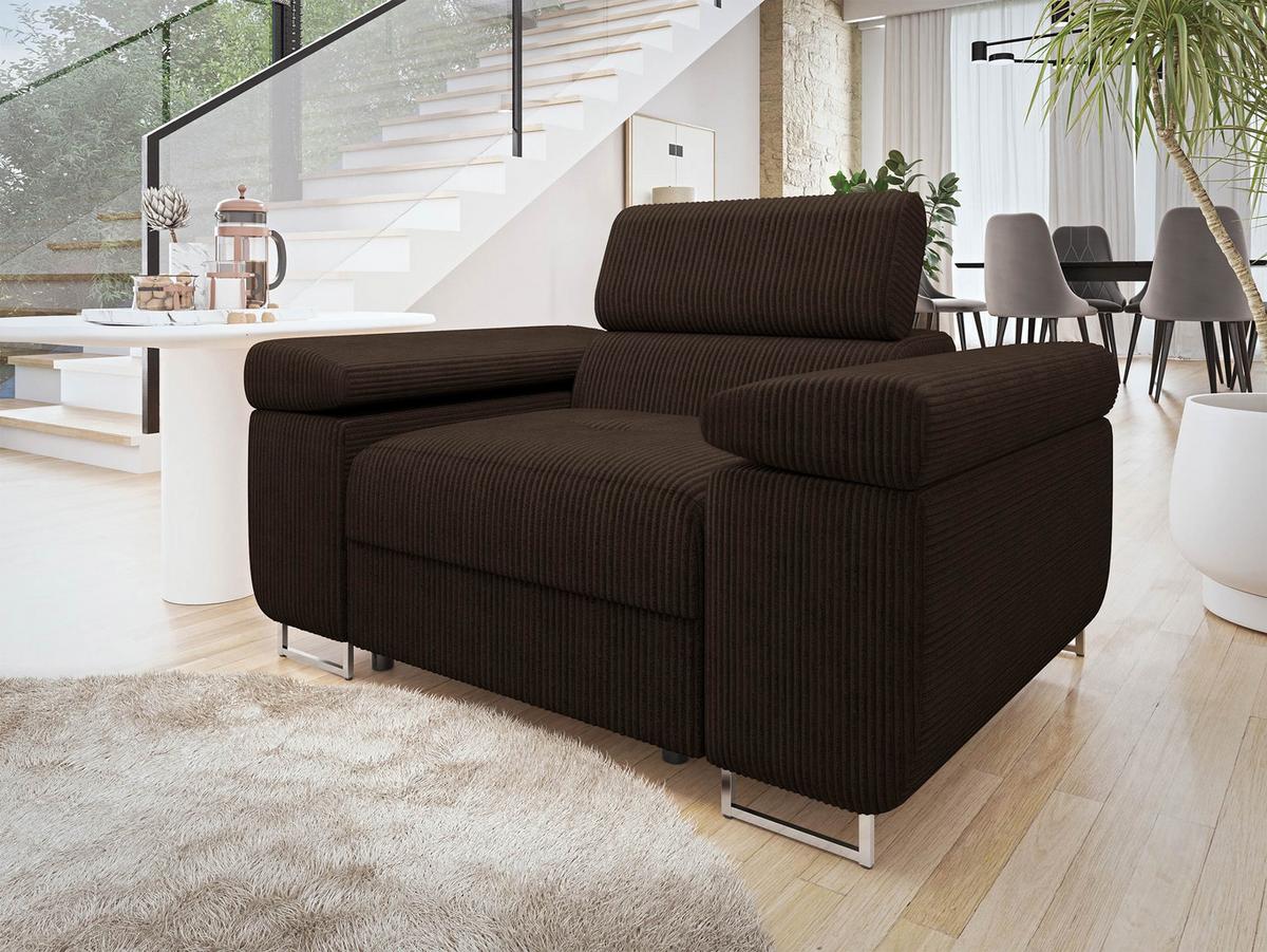 SESSEL Torezio Cord - Nussbaumfarben, Holz/Textil (134/90/102cm) - MIRJAN24