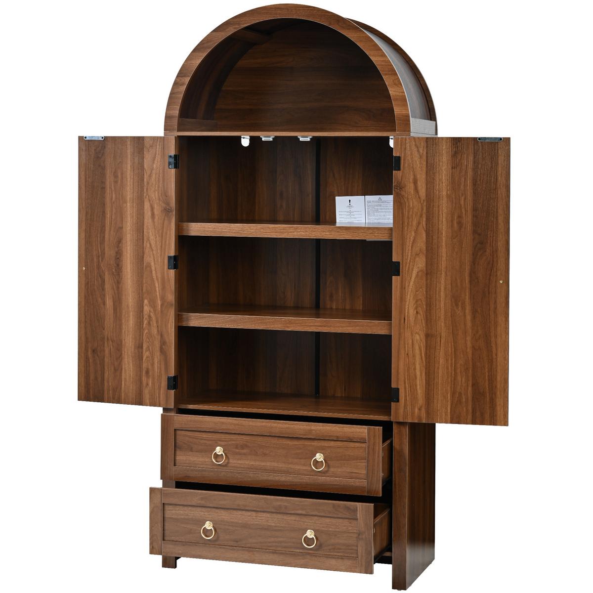SIDEBOARD rattan bogen walnuss 180cm vintage - Walnussfarben, Holzwerkstoff (80/180/40cm) - Urban Meuble