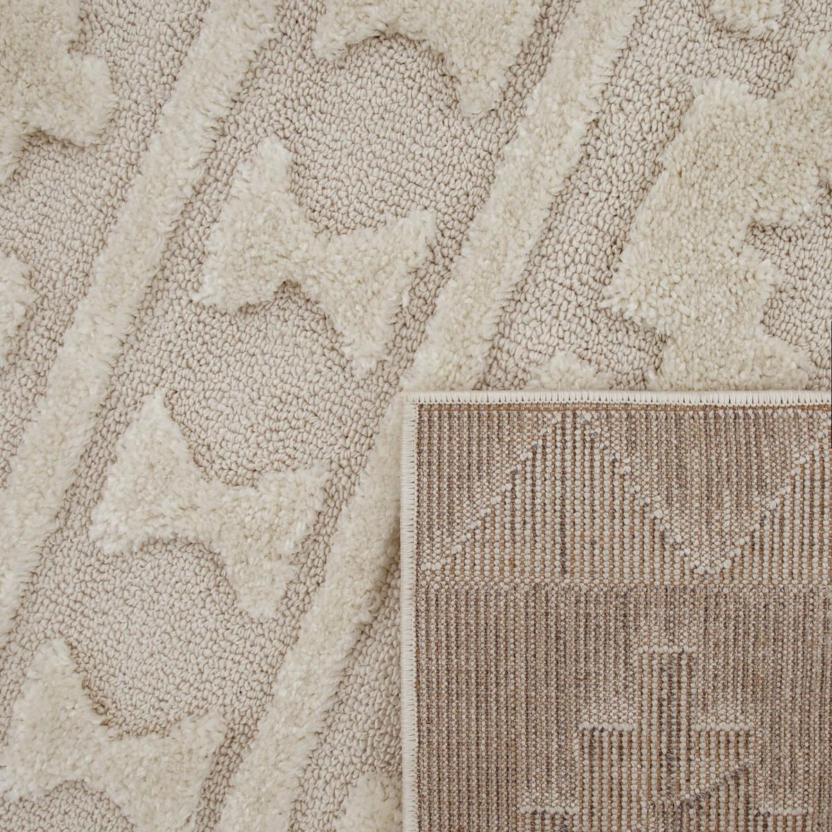 HOCHFLORTEPPICH, mit 3D-Struktur, aus Polypropylen, Creme, 60 x 100 cm - Beige, Textil (100/60cm) - KADIMA DESIGN