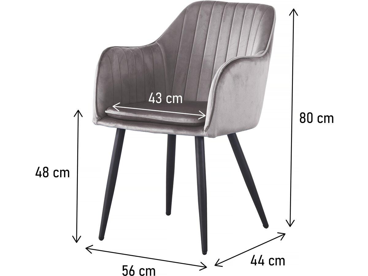 STUHL 2er Set velma Grau - Grau, Textil (57/80/56cm) - Habitat Garten