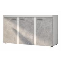 SIDEBOARD Spacoro 3D Weiß, Beton 148,8/82/40,3 cm – Wohnzimmer Kommode Modern - Hellgrau/Weiß, Holzwerkstoff/Kunststoff (149/82/40cm) - AX Living
