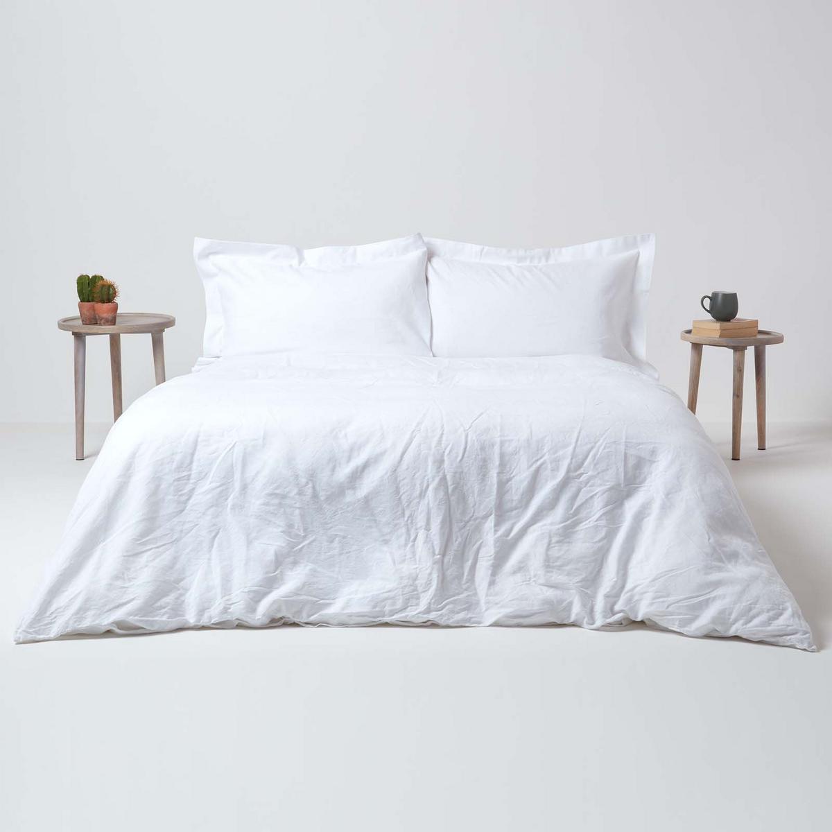 KISSENBEZUG Leinen mit Stehsaum - Weiß, Textil (50/90cm) - Homescapes