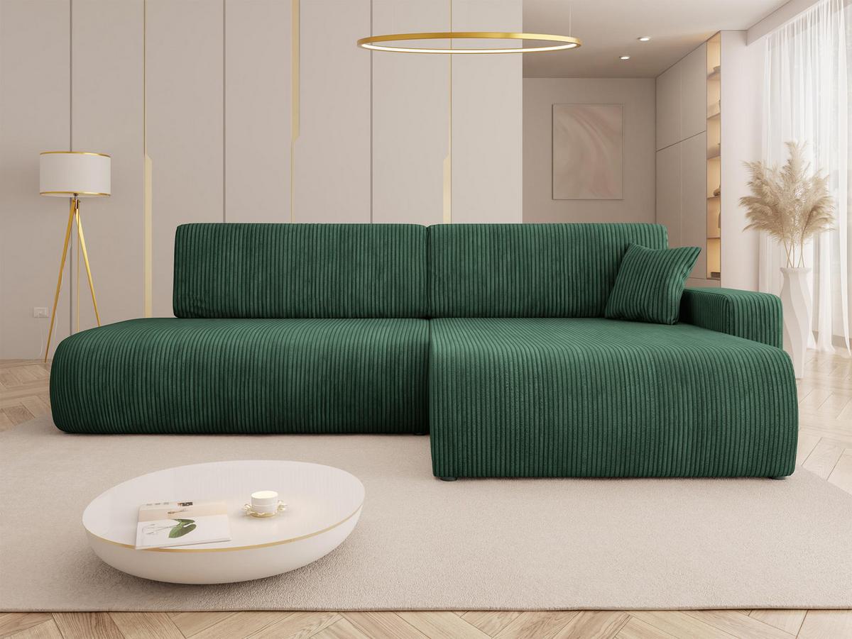 ECKSOFA Piano O Cord - Schwarz/Grün, Holz/Kunststoff (262/145cm) - MIRJAN24