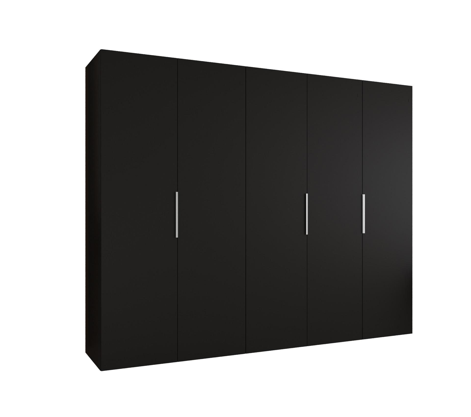 DREHTÜRENSCHRANK 202/250/52 5-türig - Kaschmir/Schwarz, Holz (250/202/52cm) - MÖBEL KRYSPOL