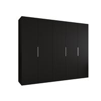 DREHTÜRENSCHRANK 202/250/52 5-türig - Kaschmir/Schwarz, Holz (250/202/52cm) - MÖBEL KRYSPOL