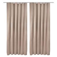 VORHANG Amelie BK mit Kräuselband 140x245cm Sand (2tlg) - Sandfarben, Textil (140/245/1cm) - Beautissu 