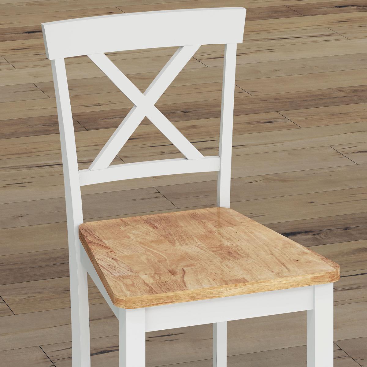 BARHOCKER 2er Set Barstuhl Küchenstühle mit Rückenlehne und Fußstütze Eiche - Eichefarben/Multicolor, Holz (41.5/96/46.5cm) - HOMCOM