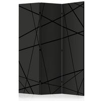 PARAVENT Beidseitig Bedruckter 3-tlg 135x172 cm Moderne Linien Abstraktion - Schwarz, Holz/Textil (135/172/3cm) - Muralo