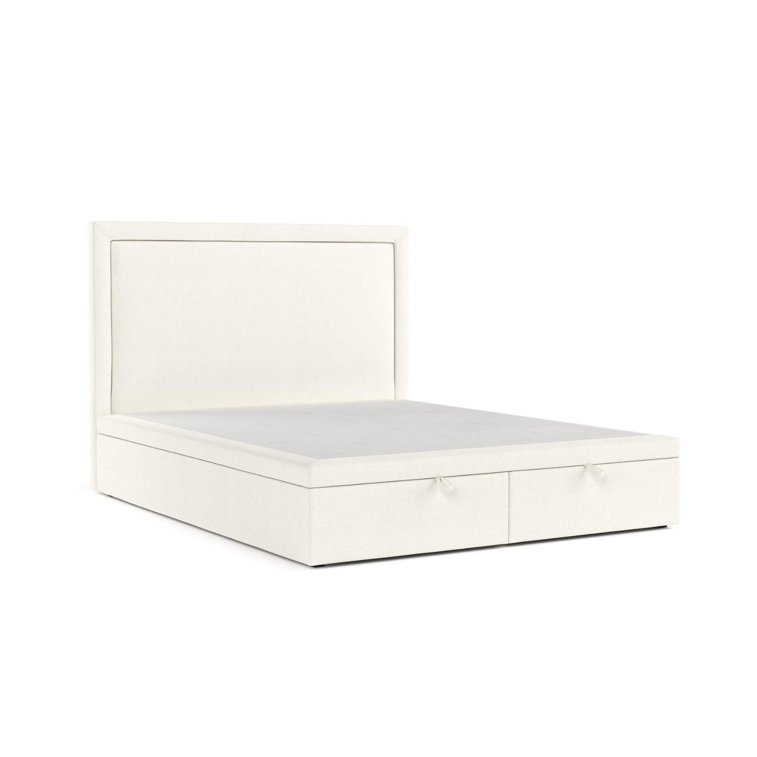 POLSTERBETT Salma mit Stauraum 140/200 cm Creme im Megan Stoff - Creme/Schwarz, Holz/Holzwerkstoff (140/200cm) - AltaBeds