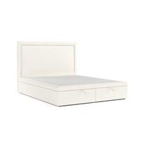 POLSTERBETT Salma mit Stauraum 200/200 cm Creme im Megan Stoff - Creme/Schwarz, Holz/Holzwerkstoff (200/200cm) - AltaBeds