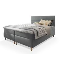 BOXBETT SANTA 160x200 cm mit Matratze und Topper - Hellgrau - Hellgrau, Holz (160/200cm) - MASSENO