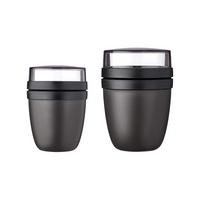 LUNCHPOT MINI + REGULAR Ellipse Nordic Black 2-tlg. - Schwarz, Kunststoff (2/2/2cm) - Mepal