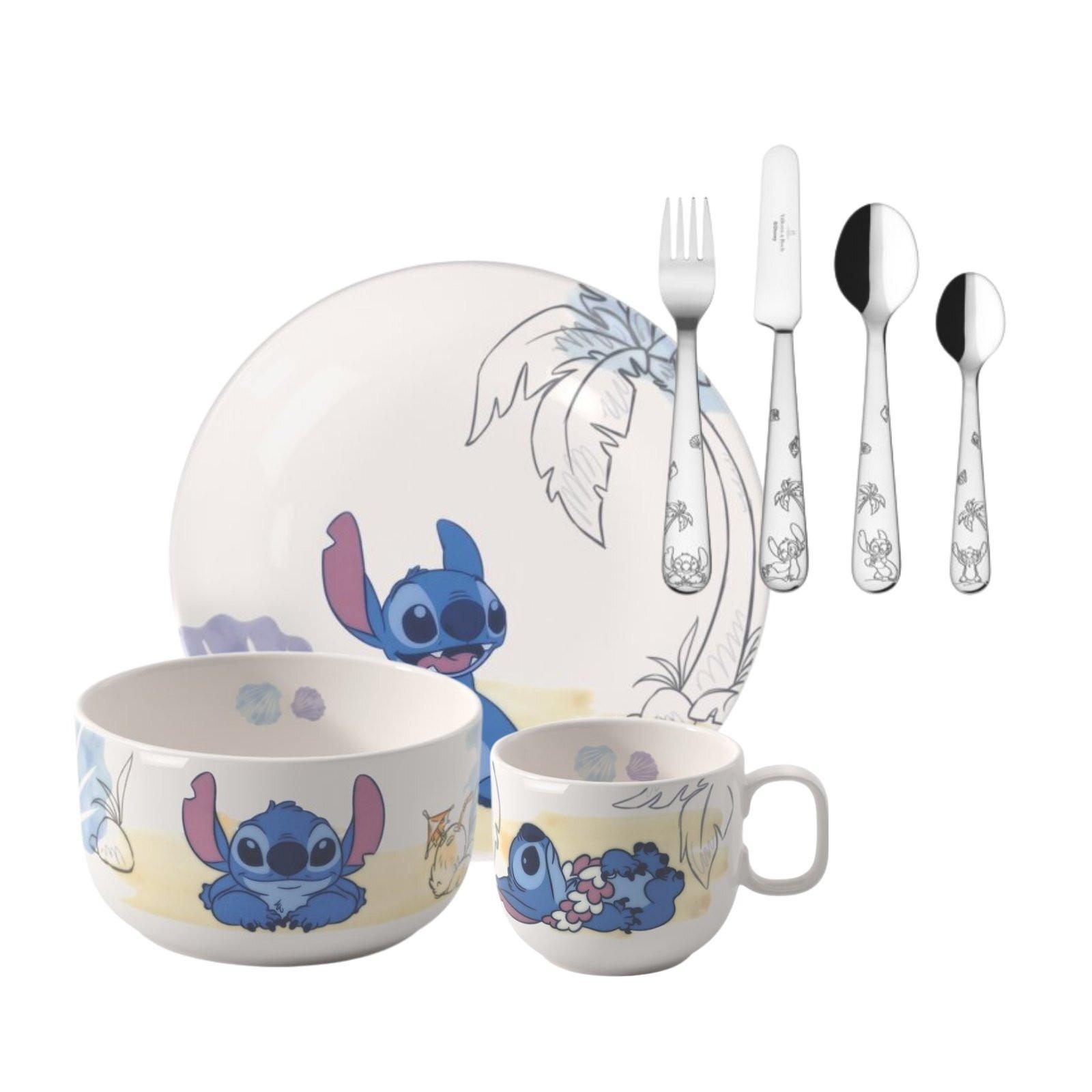 KINDERGESCHIRR-SET Disney Stitch bunt 7-tlg. - Multicolor, Keramik/Metall (2/2/2cm) - Villeroy & Boch