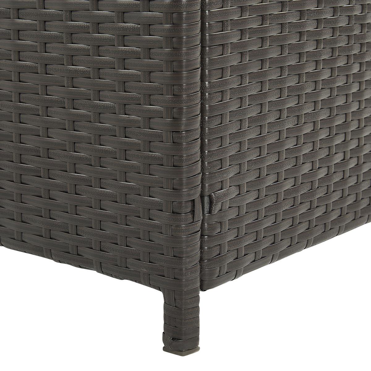 AUFLAGENBOX Rattan braun 126/46 cm Modena - Schwarz/Braun, Kunststoff (126/63/46cm) - Beliani
