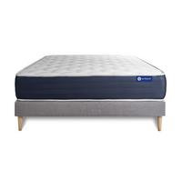 BETT Actilatex sleep Latex und Memory-Schaum 180 x 190 cm h1 - Kit Bettgestell Grau - Beige/Grau, Karton/Holz (180/190cm) - ACTISOM