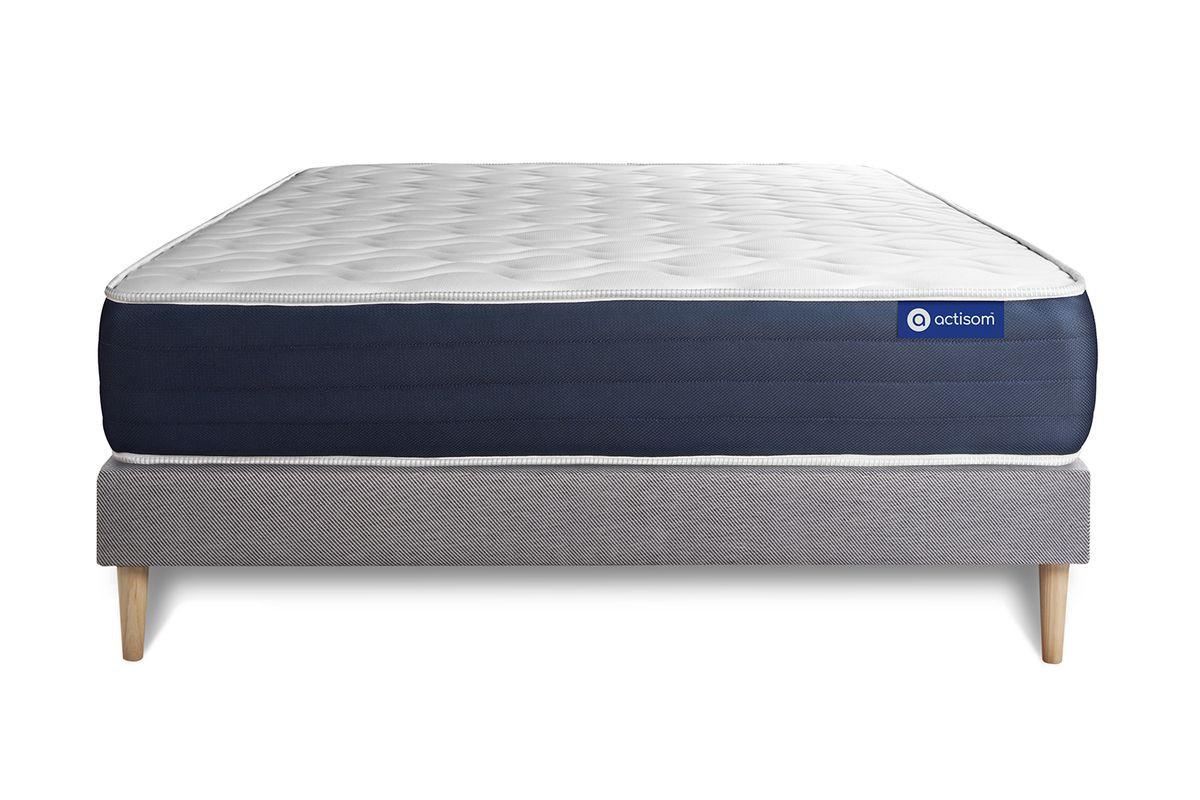 BETT Actimemo sleep Memory-Schaum 180 x 200 cm h1 - Kit Bettgestell Grau - Beige/Grau, Karton/Holz (180/200cm) - ACTISOM