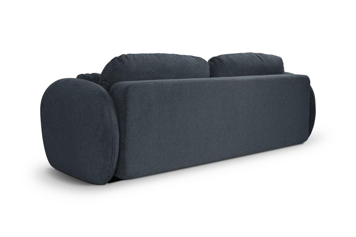BETTSOFA AMICO Blau Geflochtener Stoff mit Schlaffunktion - Blau, Holz (238/86.5/101cm) - MASSENO