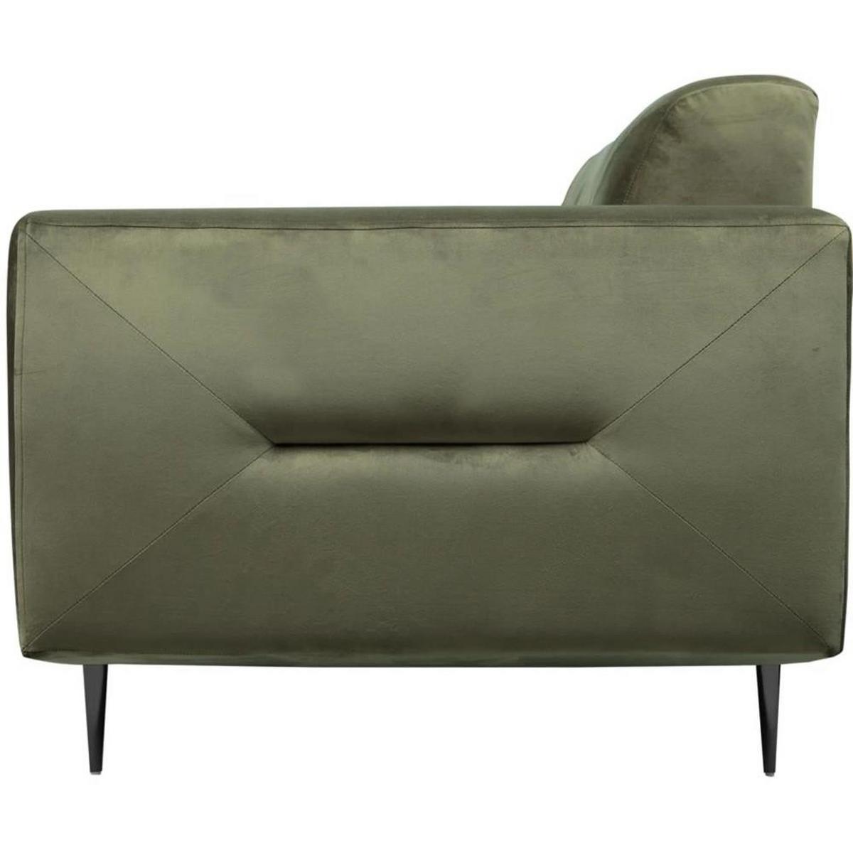 2-SITZER SOFA Venezia olivgrün mit schwarzen Beinen - Schwarz/Olivgrün, Textil (172/85/94cm) - Beautysofa