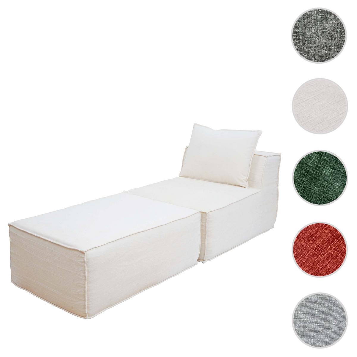 CHAISELONGUE Cremeweiß - Weiß, Textil (75/63/194cm) - MCW