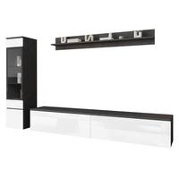 WOHNWAND Vera I - Silberfarben/Weiß, Holzwerkstoff/Kunststoff (33/30/180cm) - MIRJAN24