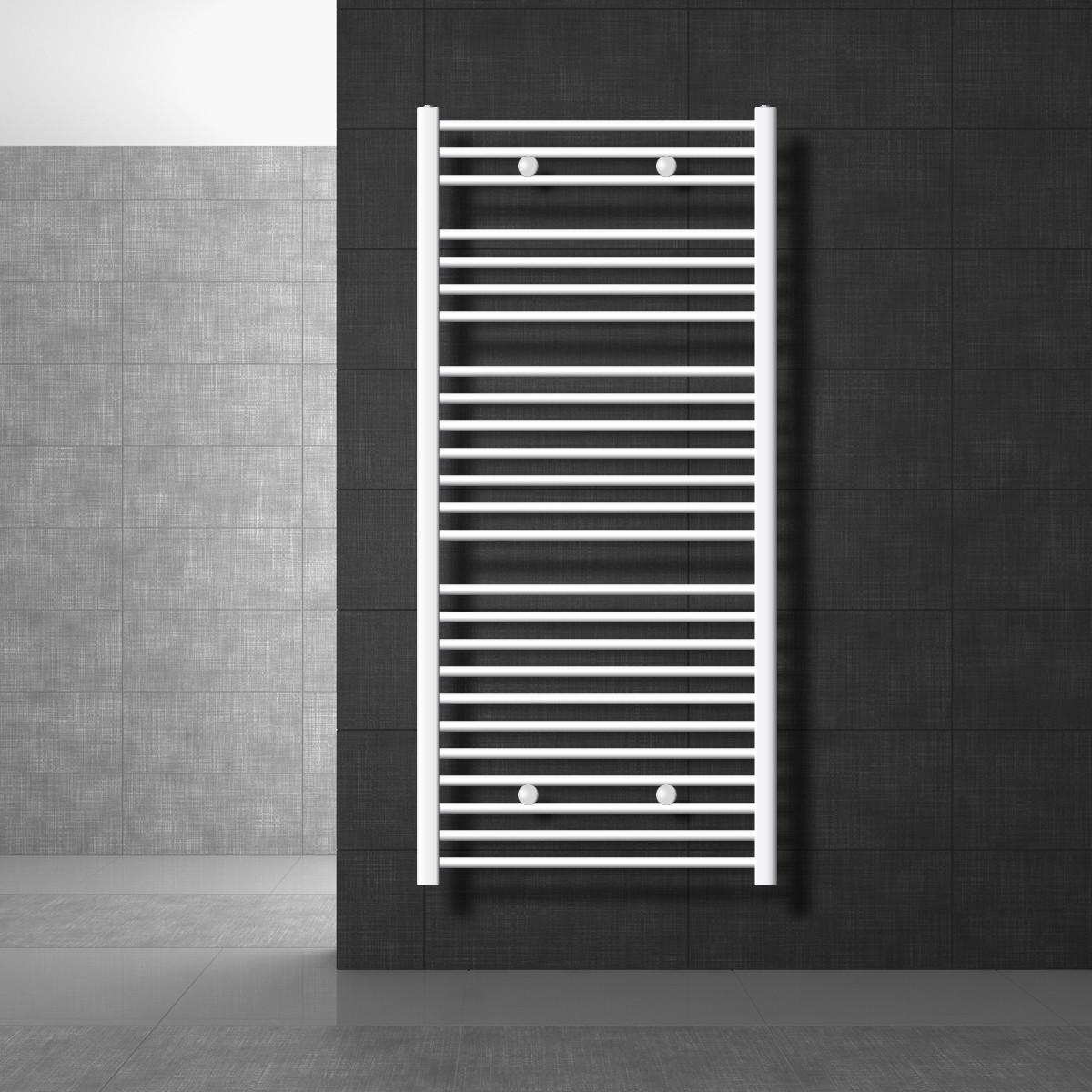 BADHEIZKÖRPER elektrisch Sahara 750x1500 mm Weiß gerade mit Heizstab 900W Digital - Weiß, Metall (75/150/3cm) - LuxeBath
