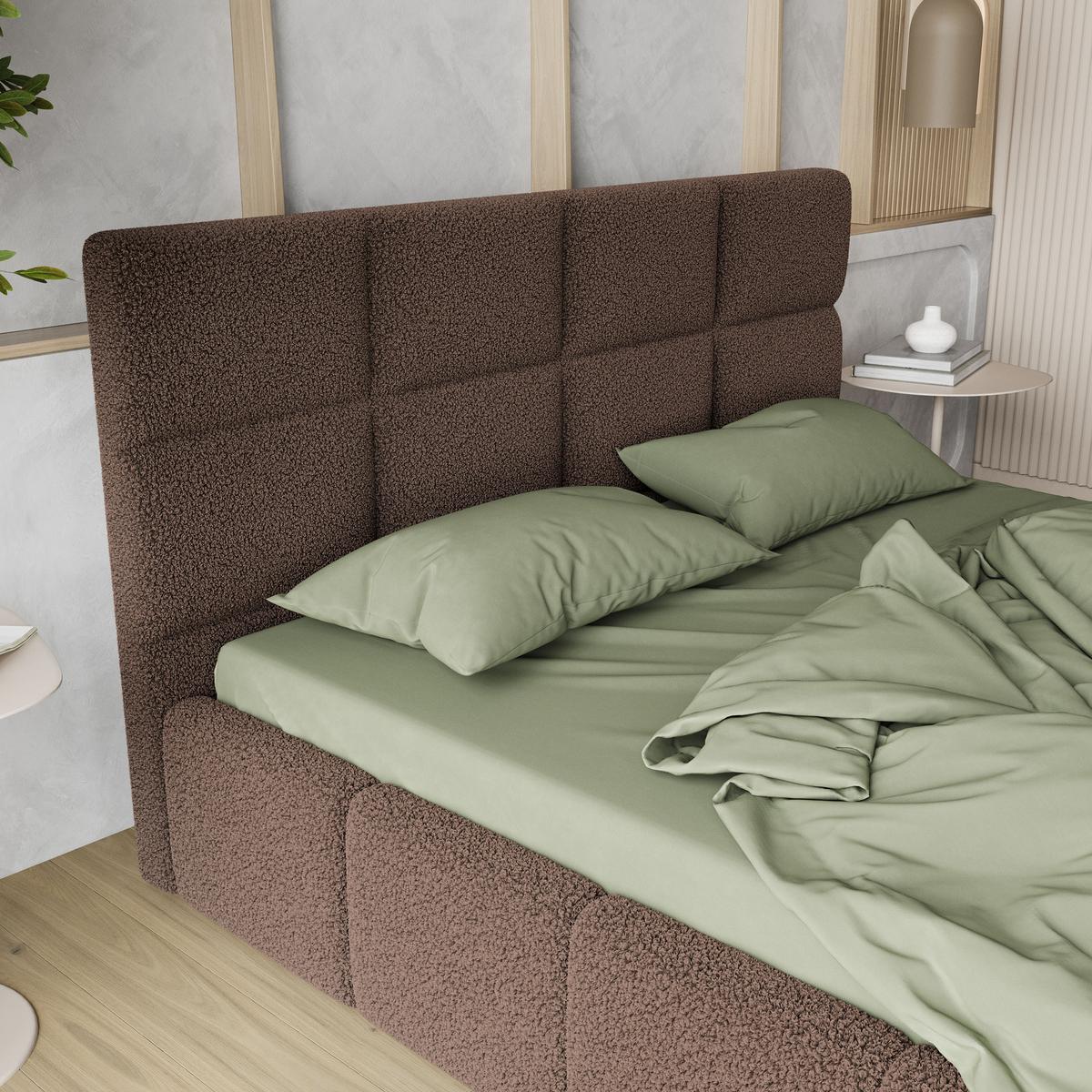 POLSTERBETT COMO 180x200 cm mit Bettkästen - Braun - Braun, Holz (180/200cm) - MASSENO