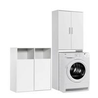 MEHRZWECKSCHRANK SET Der Allzweckwaffe - Weiß, Holzwerkstoff (145/180/40cm) - Mokebo