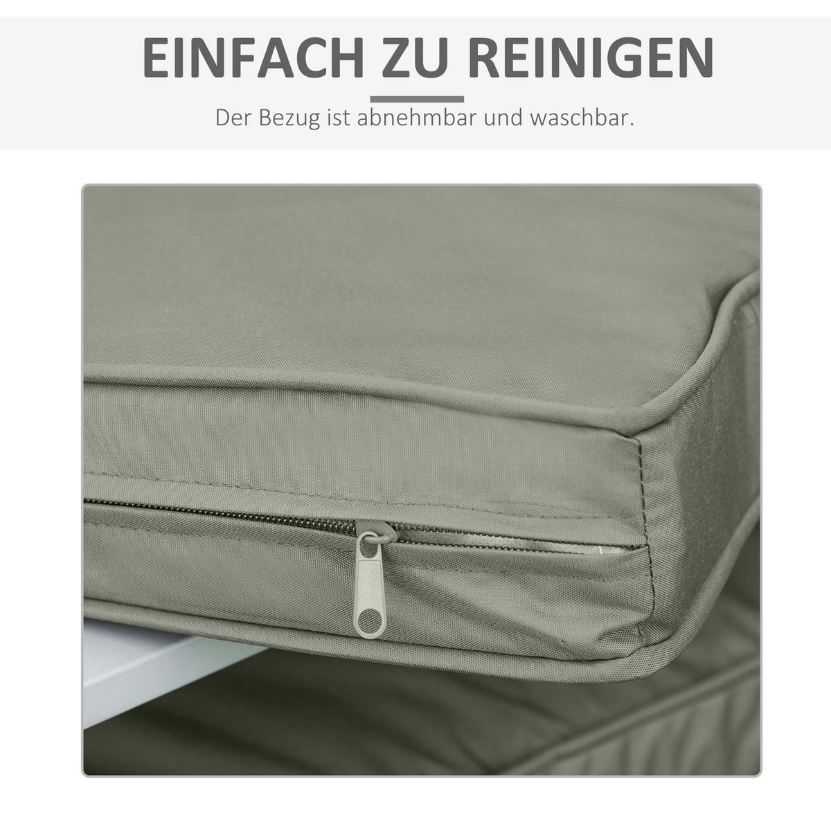 SITZKISSEN Polyester Dunkelgrau - Dunkelgrau, Kunststoff (52/7/56cm) - Outsunny