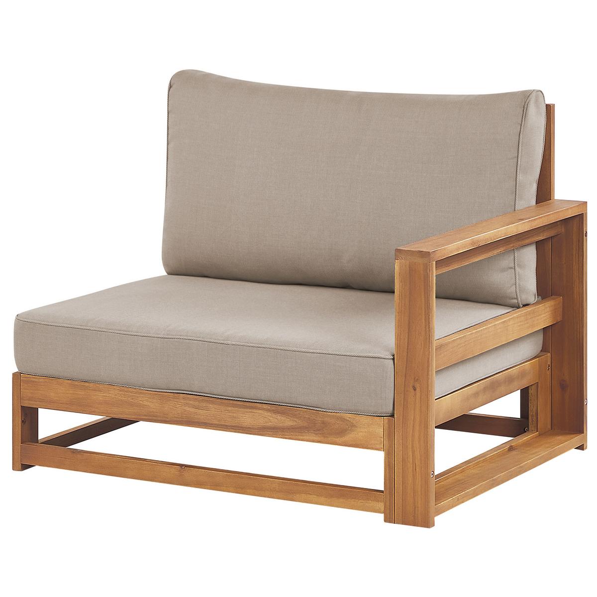 LOUNGE SET 4-Sitzer zertifiziertes Holz heller holzfarbton modular Auflagen taupe Timor - Taupe, Holz - Beliani
