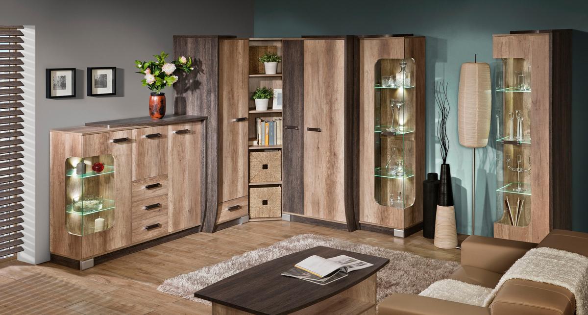 DREHTÜRENSCHRANK PALMERO 80/192,5/58cm 2-türig Braun - Eichefarben/Braun, Holzwerkstoff (80/192.5/58cm) - MASSENO