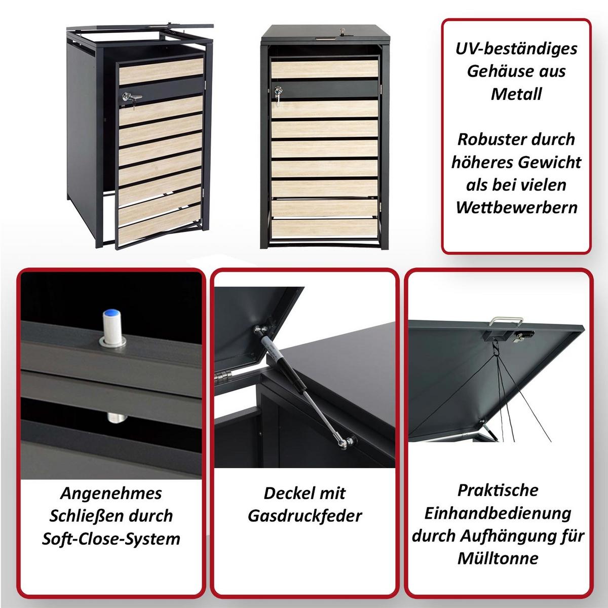 1ER-MÜLLTONNENVERKLEIDUNG Gold - Goldfarben, Metall (73/117/98cm) - MCW