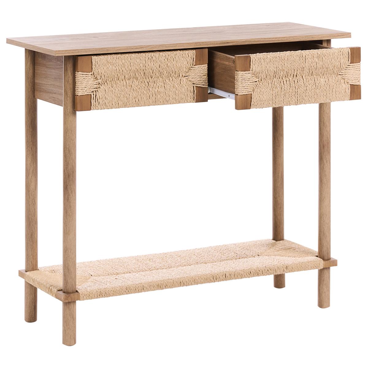 KONSOLENTISCH Hellbraun Bondi - Hellbraun, Holzwerkstoff (94/78/36cm) - Beliani
