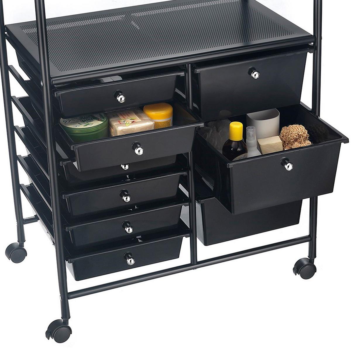 BADROLLWAGEN MARITA schwarz/schwarz - Schwarz, Kunststoff/Metall (63/97/39cm) - IDIMEX