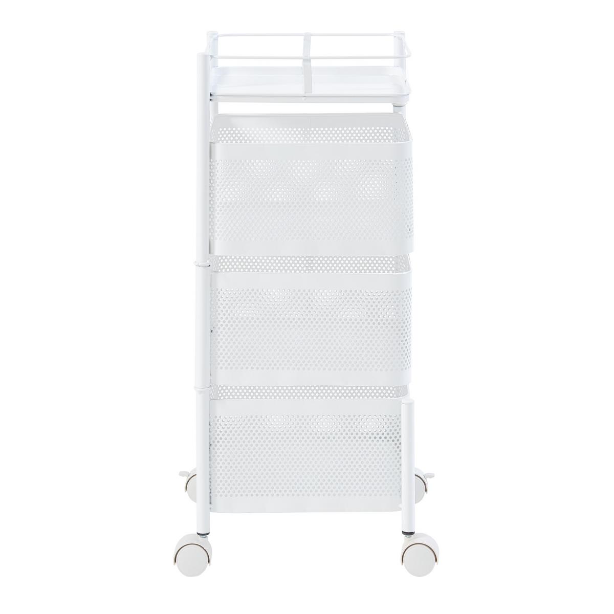 ROLLWAGEN Sunndal - Weiß, Metall (27/64.5/27cm) - [en.casa]
