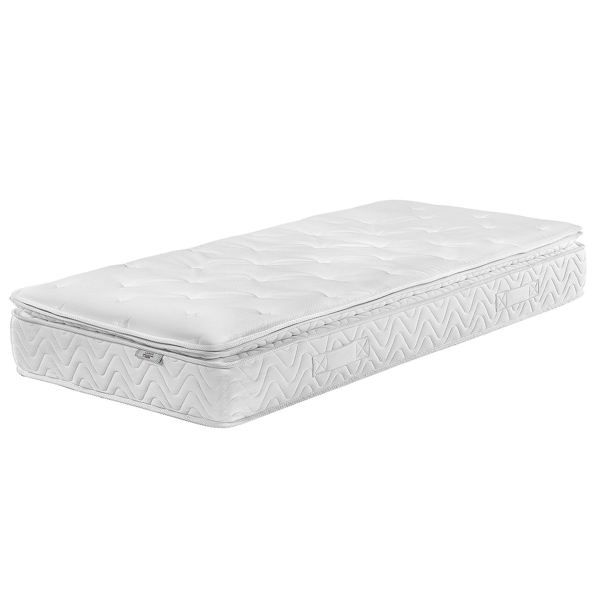 TASCHENFEDERKERNMATRATZE Memory Foam mittelfest 90/200/25 cm Luxus - Beige, Textil (90/200cm) - Beliani
