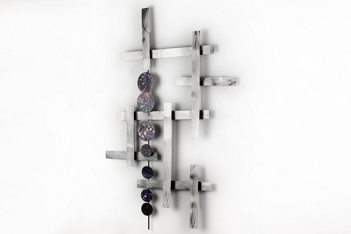 WANDDEKO Silber 70/109 cm - Silberfarben/Schwarz, Metall (2.4/109/6cm) - KUNSTLOFT