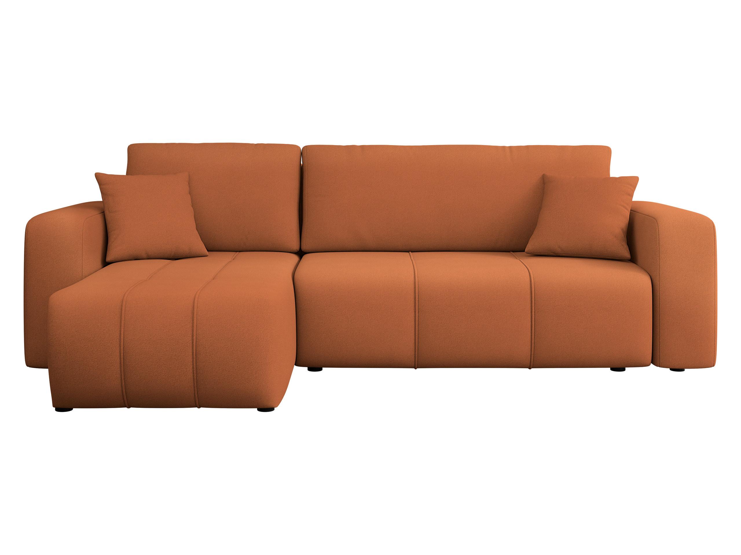 ECKSOFA Furyn - Schwarz/Orange, Holz/Kunststoff (244/145cm) - MIRJAN24