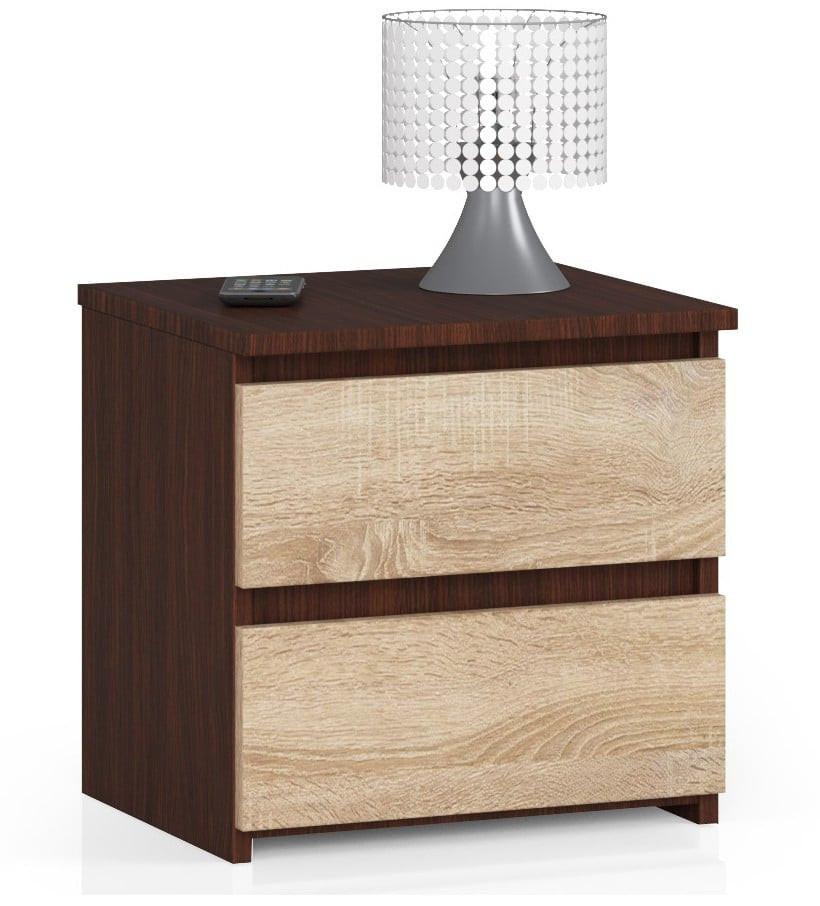 NACHTTISCH Dunkelbraun, Eiche Sonoma 40/40/35 - Dunkelbraun, Holzwerkstoff (40/40/35cm) - RAUMHIRSCH FURNITURE
