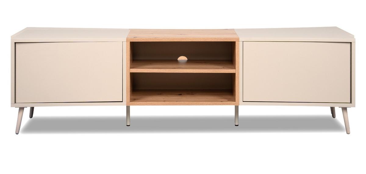 TV-LOWBOARD Kaschmir, Eiche Artisan 175 cm, TV Unterteil mit Push-to-Open - Kaschmir/Eiche Artisan, Holzwerkstoff (175/50/37.5cm) - Furn.Design