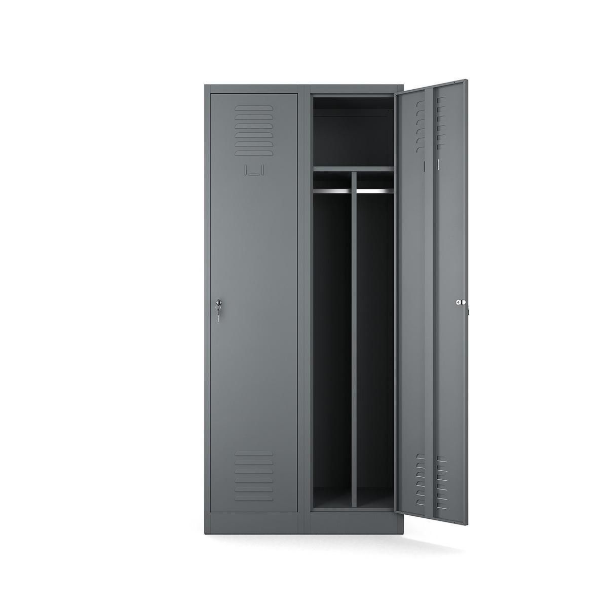 MEHRZWECKSCHRANK 2-türig aus Metall Anthrazit 80x180x50cm - Anthrazit, Metall (80/180/50cm) - Muralo