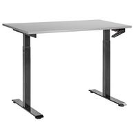 SCHREIBTISCH grauschwarz 120/72 cm manuell höhenverstellbar Destin III - Schwarz/Grau, Holz (72/120/74cm) - Beliani